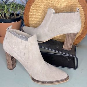 FarylRobin Grey Suede Hugh Heeled Bootie